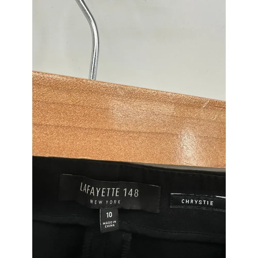 Lafayette 148‎ Womens Black Chrystie Pants Sz 10 Capsule Minimal Career Office
